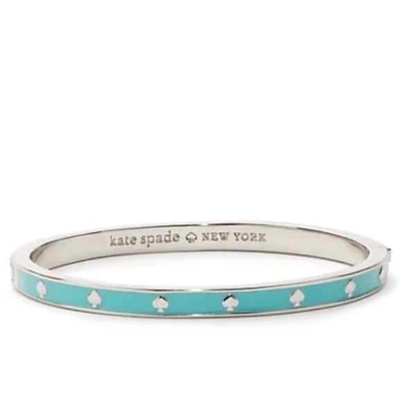kate spade Jewelry - Kate Spade | Blue Glow Spot The Spade Enamel Hinged Bangle